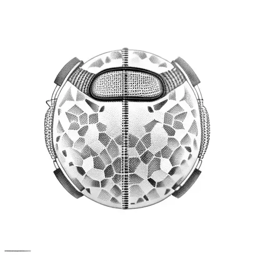 A graffiti-style football with headphones tattoo design idea