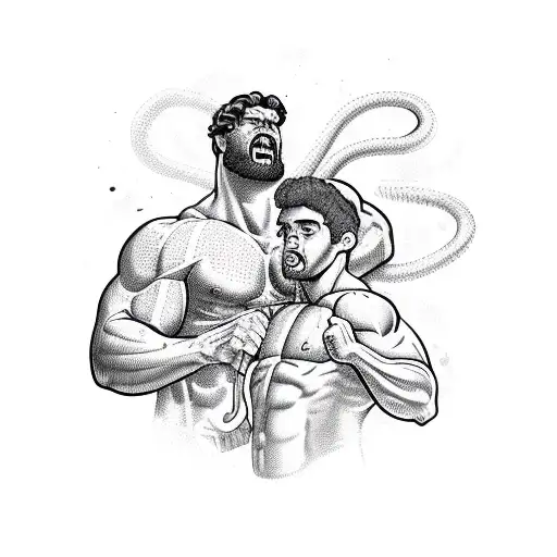 hercules vs snake achelous tattoo design idea