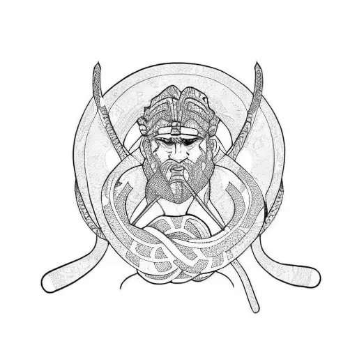 hercules vs snake achelous tattoo design idea