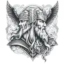 odin, Thor, Freyja,Loki portrait  tattoo design idea