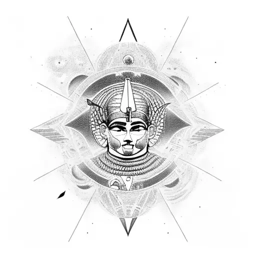 egyptian God thoth with star map orion tattoo design idea