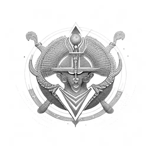 traditional egyption thoth God  tattoo design idea