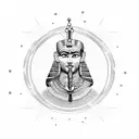 egyptian God thoth with star map orion metalic tattoo design idea