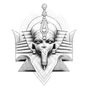 traditional egyption thoth God  tattoo design idea