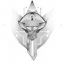 traditional egyption thoth God  tattoo design idea