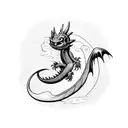 toothless dragon  tattoo design idea