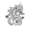toothless dragon  tattoo design idea