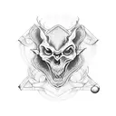 church burning tattoo design idea