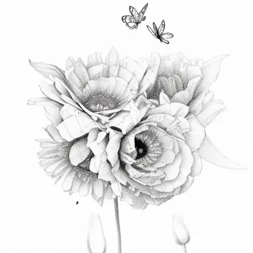 flowers and butterflies with words beautifully imperfect on the side  tattoo design idea