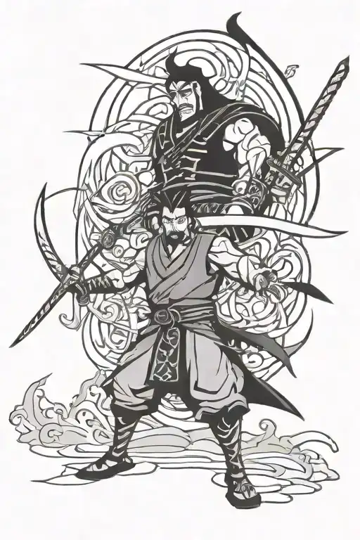 Samurai Jack vs Me tattoo design idea