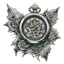 shattered rolex clock tattoo design idea