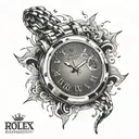 broke rolex clock tattoo design idea