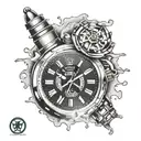 broke rolex clock tattoo design idea