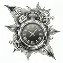 broke rolex clock tattoo design idea