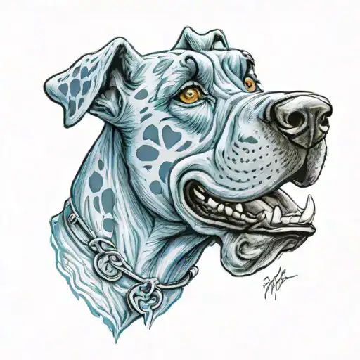 Main color blue scooby doo tattoo design idea