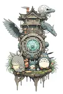studio ghibli characters tattoo design idea