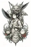 studio ghibli characters tattoo design idea