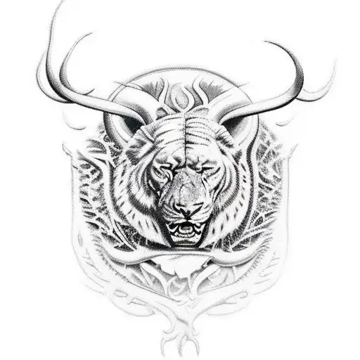 beastly animals surrounding the word animal tattoo design idea