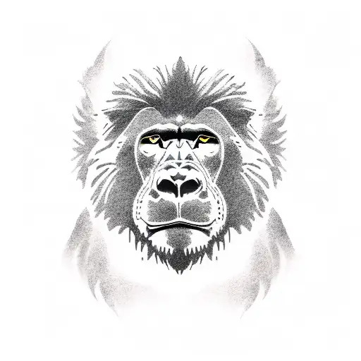 gorilla lion and wolf surrounding the word "animal" tattoo design idea