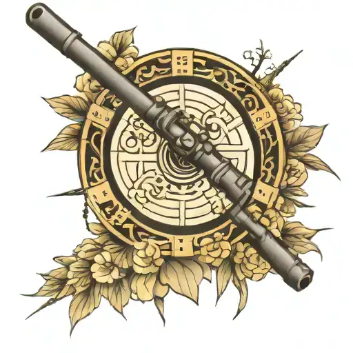 sniper scope focus lines tattoo design idea