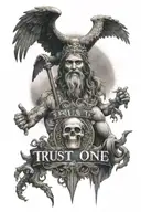 trust no one , only god and yourself tattoo design idea