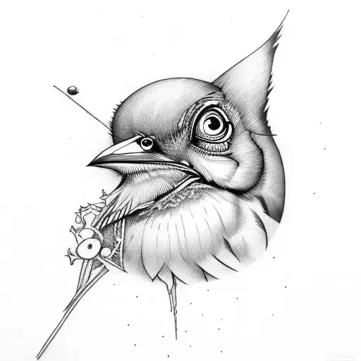mockingbird with quote tattoo design idea