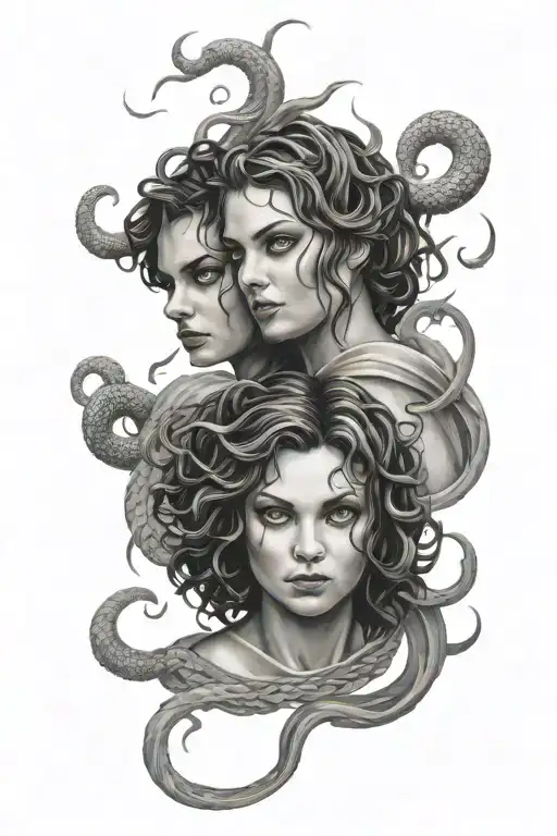 medusa and arya stark tattoo design idea
