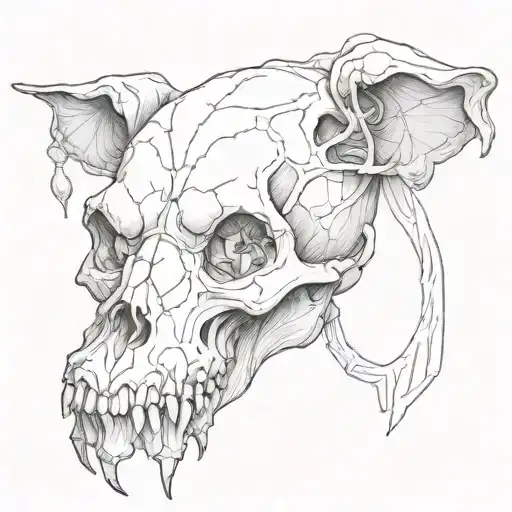 dogs skull tattoo design idea