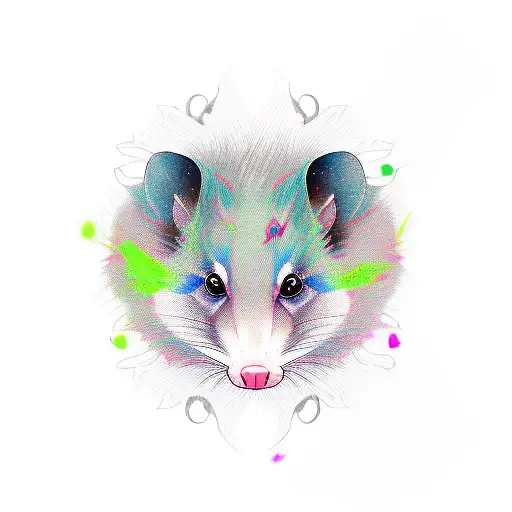 opossum tattoo design idea