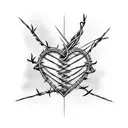 barbed wire heart tattoo design idea