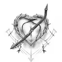 barbed wire heart tattoo design idea