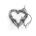 barbed wire heart tattoo design idea