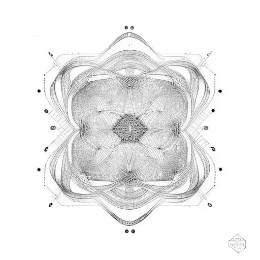 Long Tattoo design about life with lines connected tattoo design idea