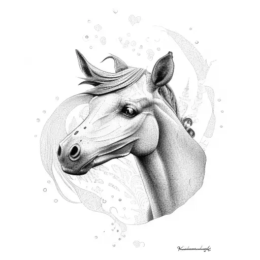 kelpie horse tattoo design idea