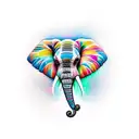 Elephant with butterfly  tattoo design idea