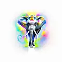 Elephant with butterfly  tattoo design idea