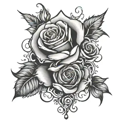 roses  fuck cancer tattoo design idea