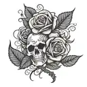 roses  fuck cancer tattoo design idea