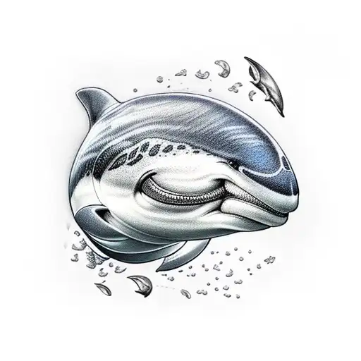 hyperrealistic orca tattoo design idea