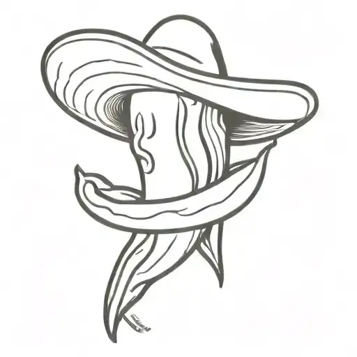 chili pepper with face and hat tattoo design idea