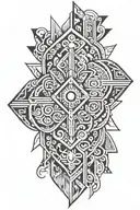 polynesian tribal geometric design tattoo design idea