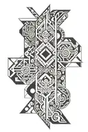 polynesian tribal geometric design tattoo design idea