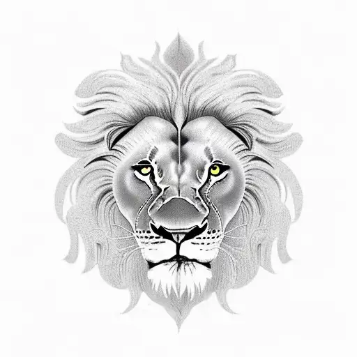 1 lion and 2 lion cubs tattoo design idea
