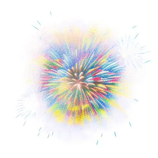 firework island tattoo design idea