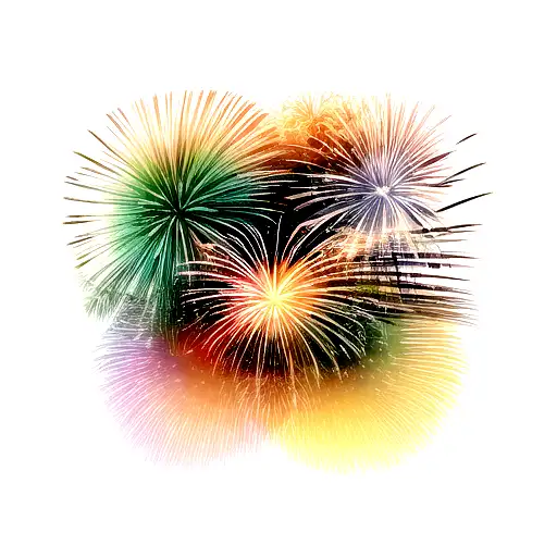 firework island tattoo design idea