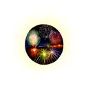 firework island tattoo design idea