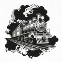 train tattoo design idea