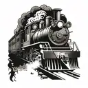 train tattoo design idea