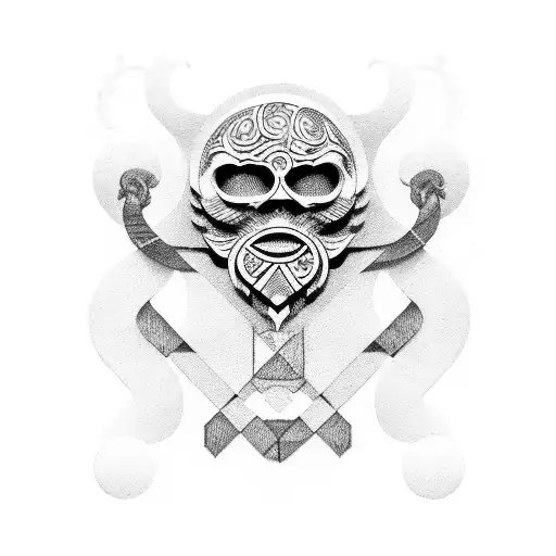 greek motive tattoo design idea