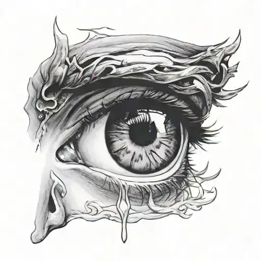 crying Fallen Angel Eye Painting By Alexandre Cabanel Tattoo Design" tattoo design idea